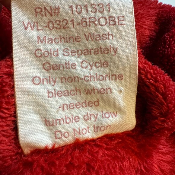 Blu Chic Lounge Robe Plush Red One Size Cozy Soft Pockets - Picture 7 of 9